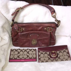 Leather Coach purse and wallet